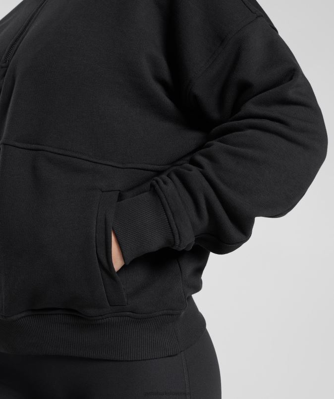 pulover z zadrgo legacy 1/4 ženskeGymshark Črna J00L2412