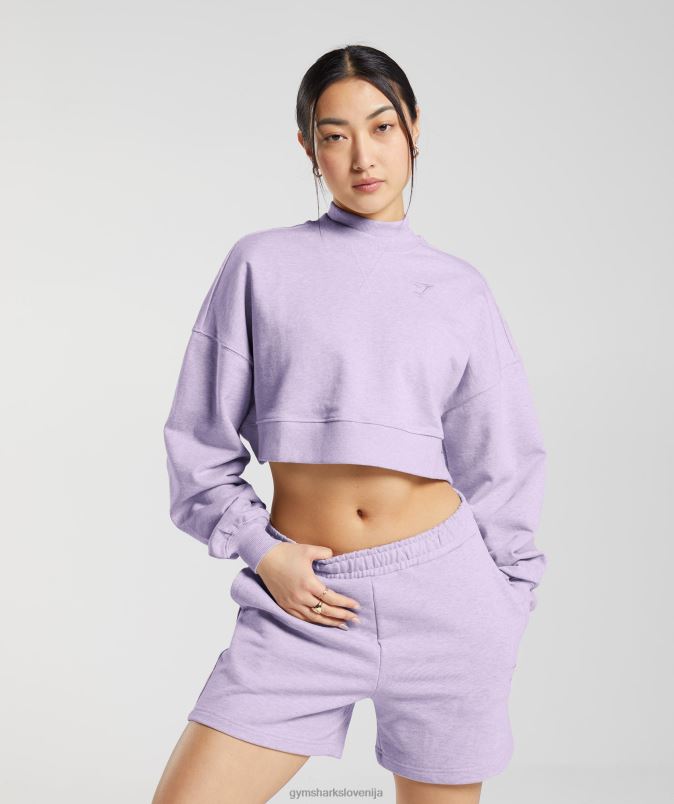 skrajšan pulover za dan počitka ženskeGymshark aura lila lapor J00L2368