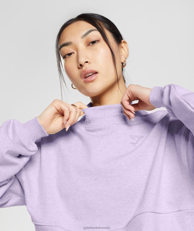 skrajšan pulover za dan počitka ženskeGymshark aura lila lapor J00L2368
