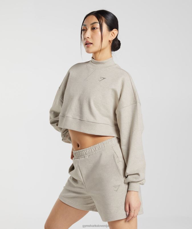 skrajšan pulover za dan počitka ženskeGymshark peščeni lapor J00L2369
