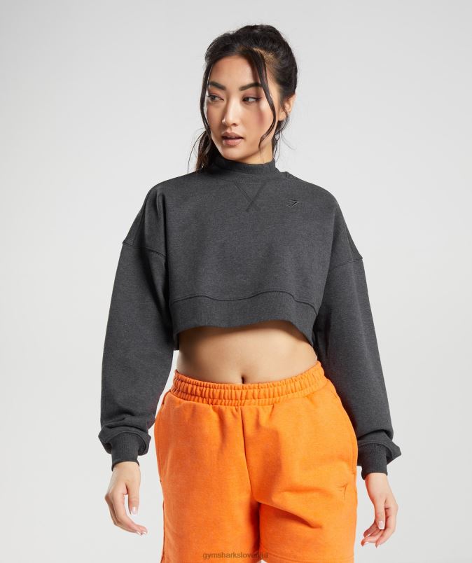 skrajšan pulover za dan počitka ženskeGymshark črni jedrni lapor J00L2364