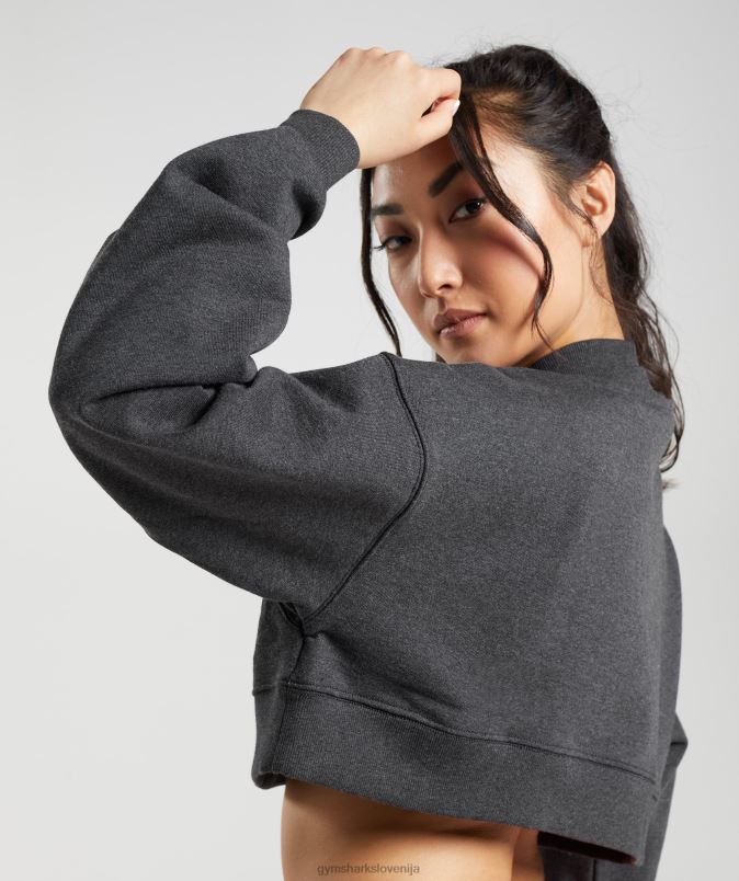skrajšan pulover za dan počitka ženskeGymshark črni jedrni lapor J00L2364