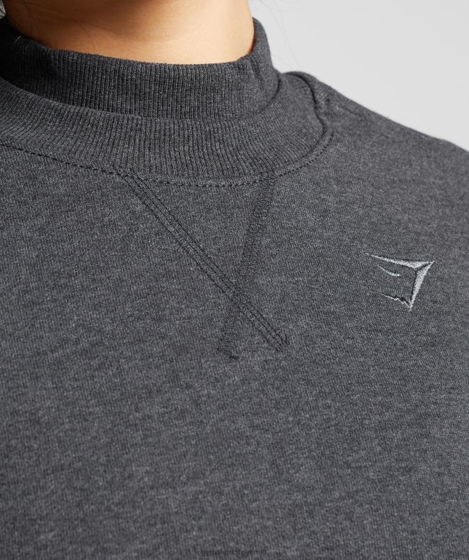 skrajšan pulover za dan počitka ženskeGymshark črni jedrni lapor J00L2364