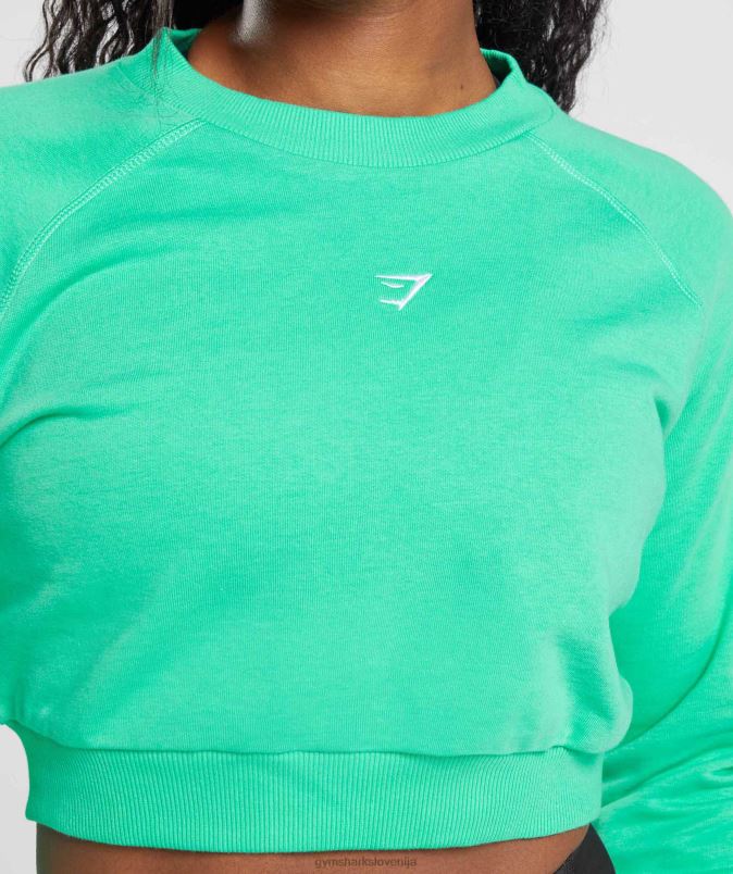skrajšan pulover za trening ženskeGymshark tropsko zelena J00L2393