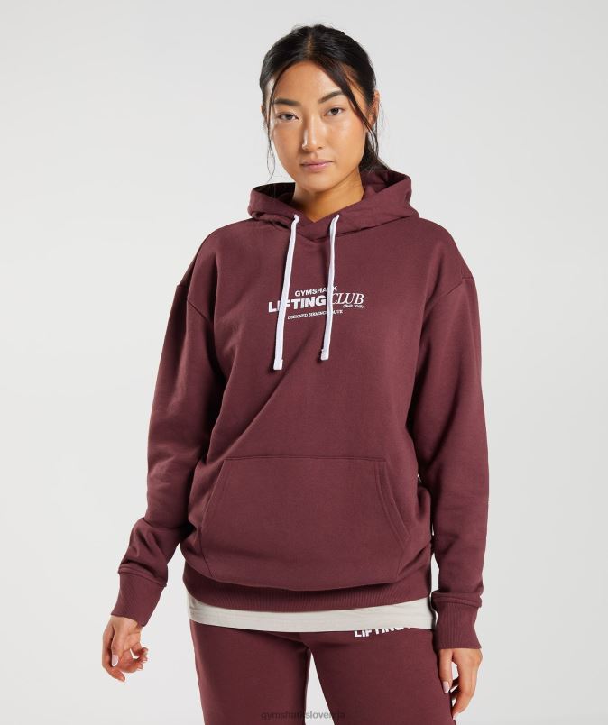social club prevelik pulover s kapuco ženskeGymshark češnjevo rjava J00L2398