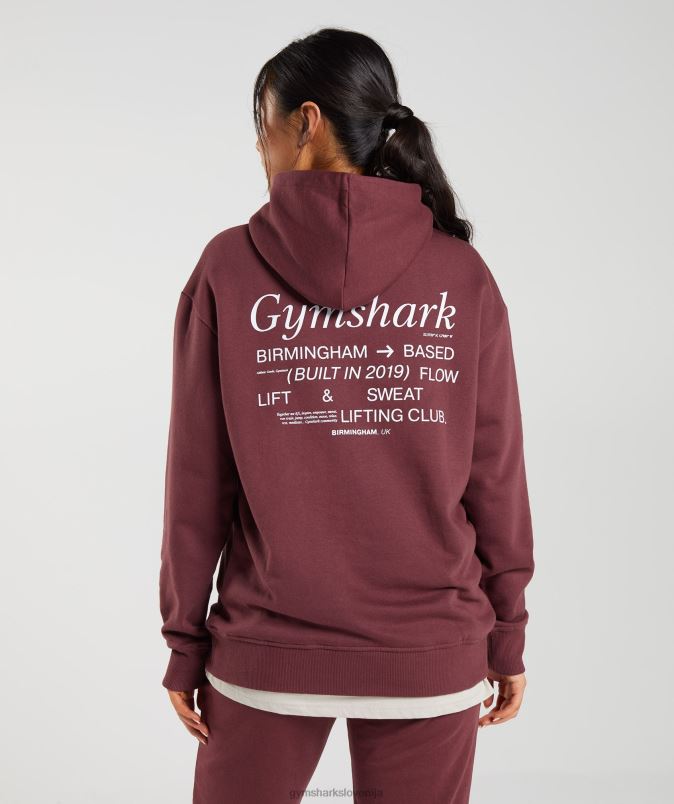 social club prevelik pulover s kapuco ženskeGymshark češnjevo rjava J00L2398