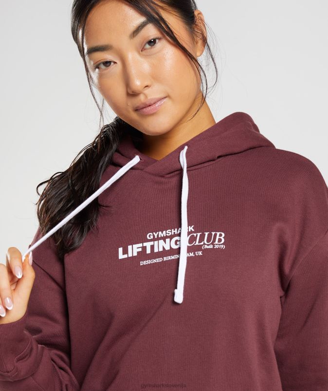 social club prevelik pulover s kapuco ženskeGymshark češnjevo rjava J00L2398