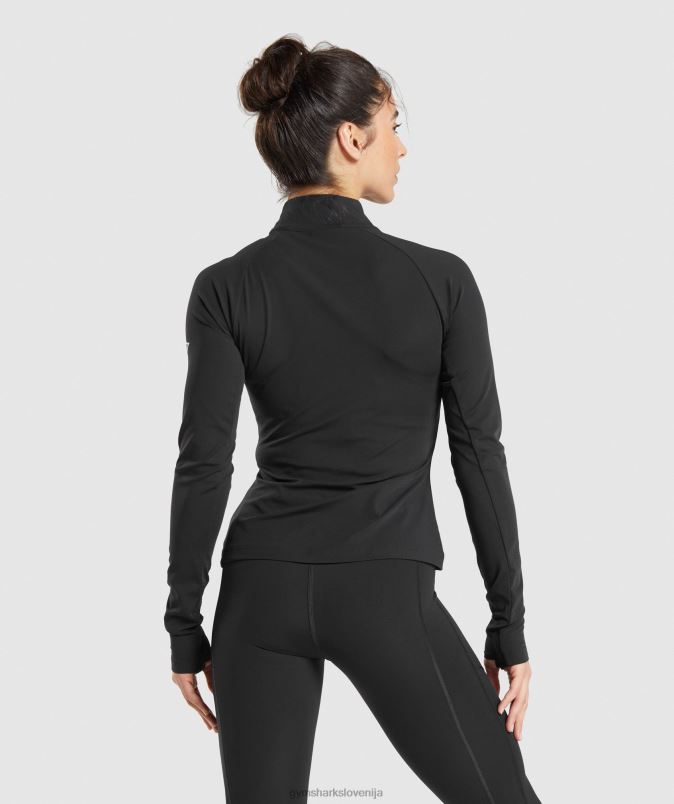 teče 1/4 zadrge ženskeGymshark Črna J00L2349