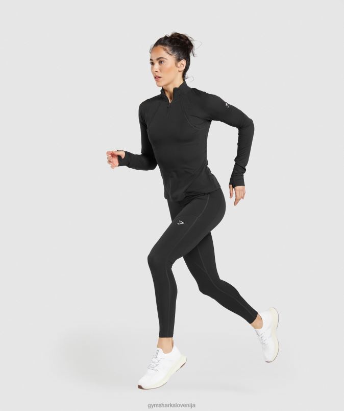 teče 1/4 zadrge ženskeGymshark Črna J00L2349