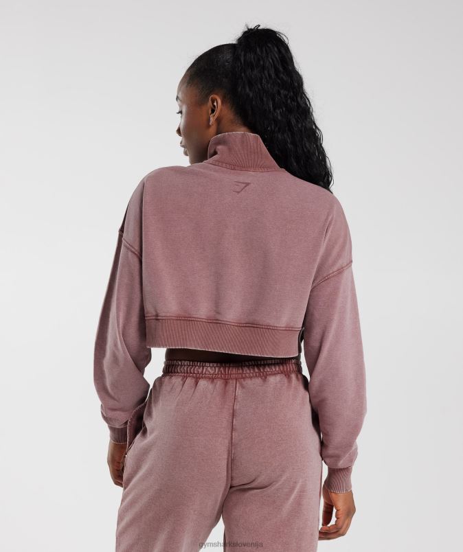 univerzitetna 1/4 zadrga ženskeGymshark prašno bordo J00L2376