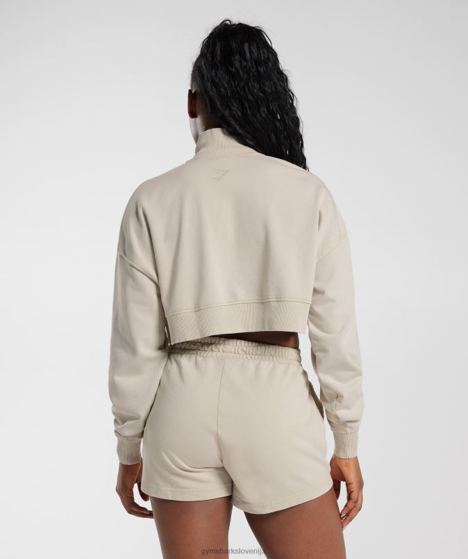 univerzitetna 1/4 zadrga ženskeGymshark rjava goba J00L2380