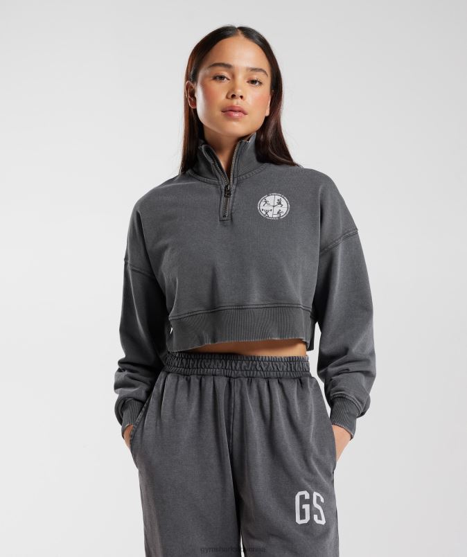 univerzitetna 1/4 zadrga ženskeGymshark silhueta siva J00L2387