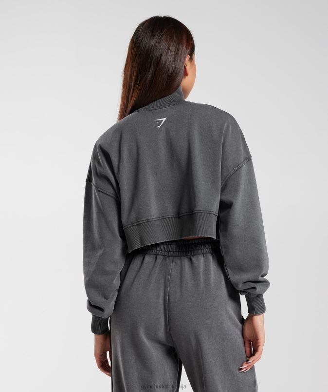 univerzitetna 1/4 zadrga ženskeGymshark silhueta siva J00L2387