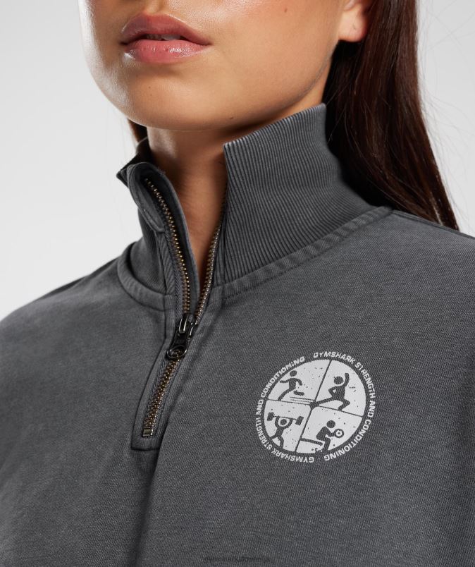 univerzitetna 1/4 zadrga ženskeGymshark silhueta siva J00L2387