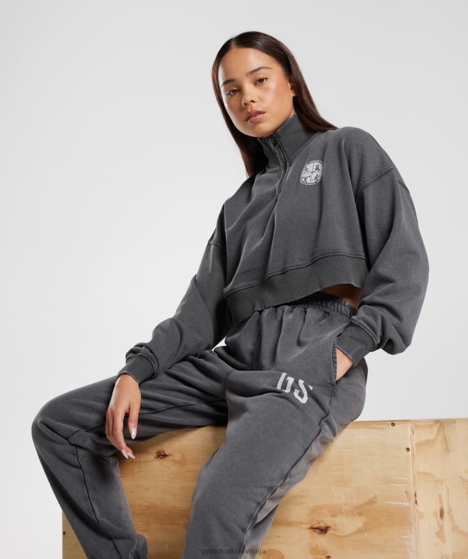 univerzitetna 1/4 zadrga ženskeGymshark silhueta siva J00L2387