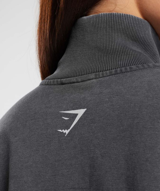 univerzitetna 1/4 zadrga ženskeGymshark silhueta siva J00L2387