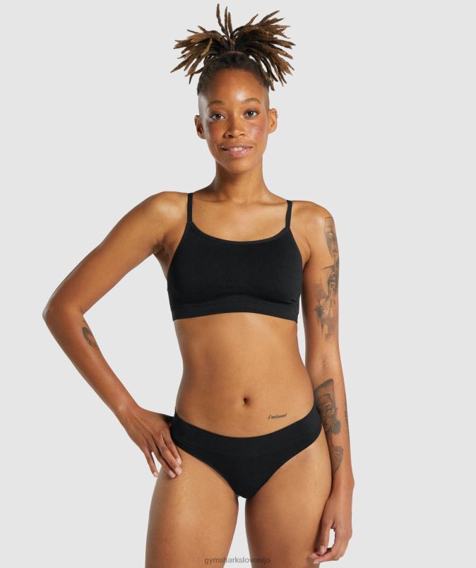 Brezšivna majica z okroglim izrezom ženskeGymshark Črna J00L2507