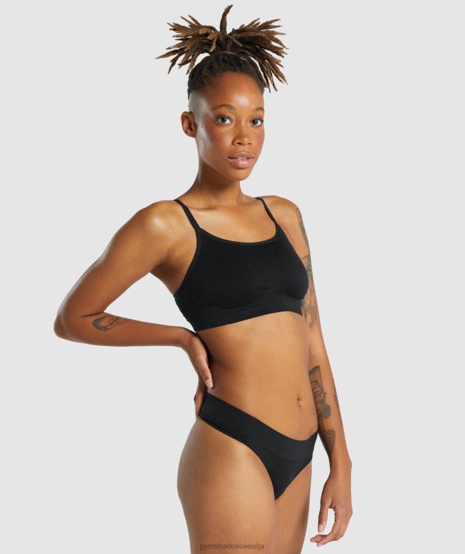 Brezšivna majica z okroglim izrezom ženskeGymshark Črna J00L2507