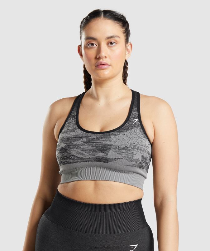 adapt brezšivni športni nedrček ombre ženskeGymshark trikotnik | črni tisk J00L2198