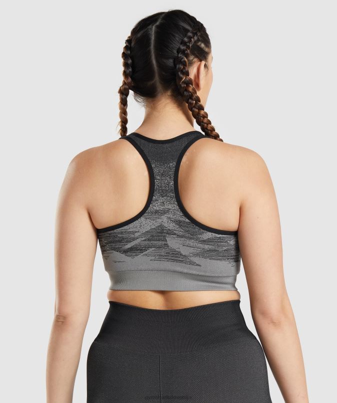adapt brezšivni športni nedrček ombre ženskeGymshark trikotnik | črni tisk J00L2198