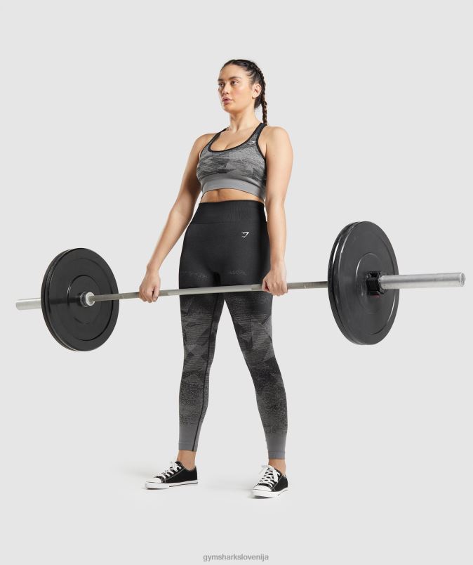 adapt brezšivni športni nedrček ombre ženskeGymshark trikotnik | črni tisk J00L2198