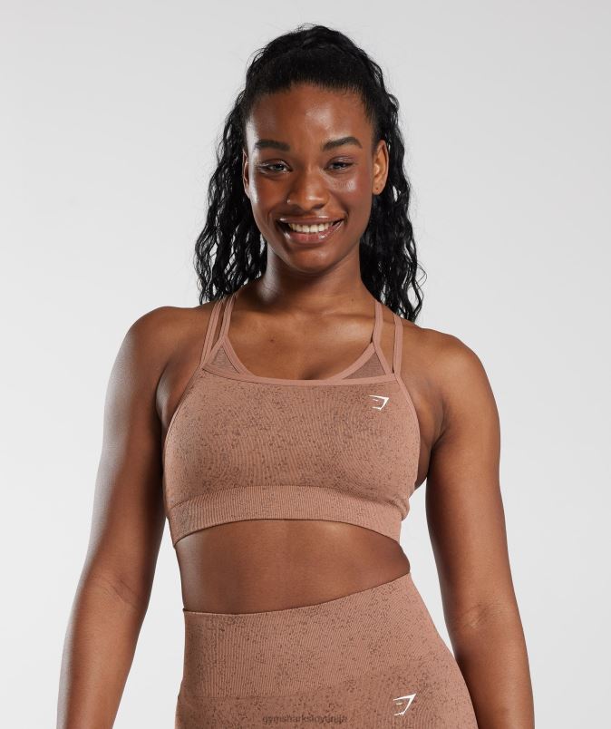 adapt fleck brezšivni športni nedrček ženskeGymshark peščenjak rjava J00L2183