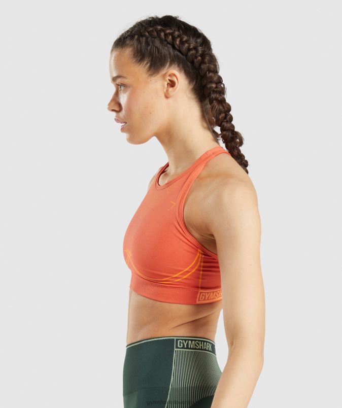 apex brezšivni športni nedrček ženskeGymshark papaja pomaranča/marelična pomaranča J00L2219