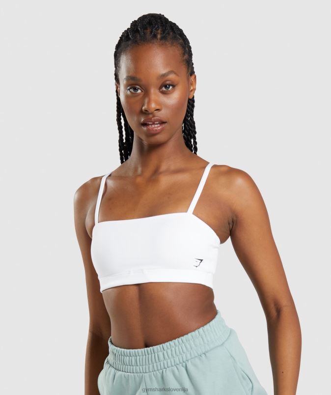 bandeau športni nedrček ženskeGymshark bela J00L2129