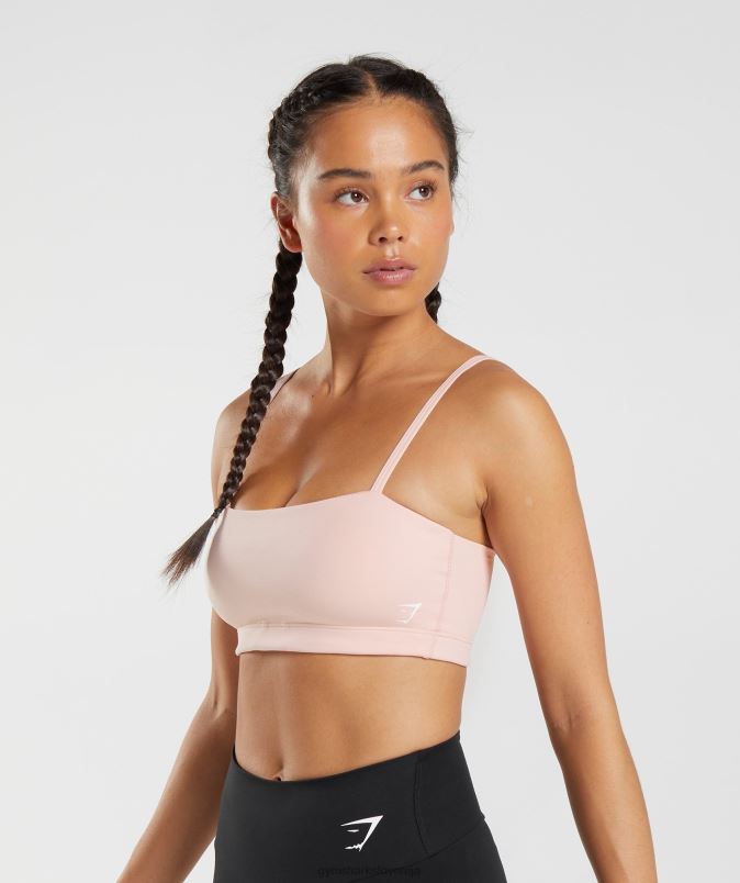 bandeau športni nedrček ženskeGymshark megleno roza J00L2215