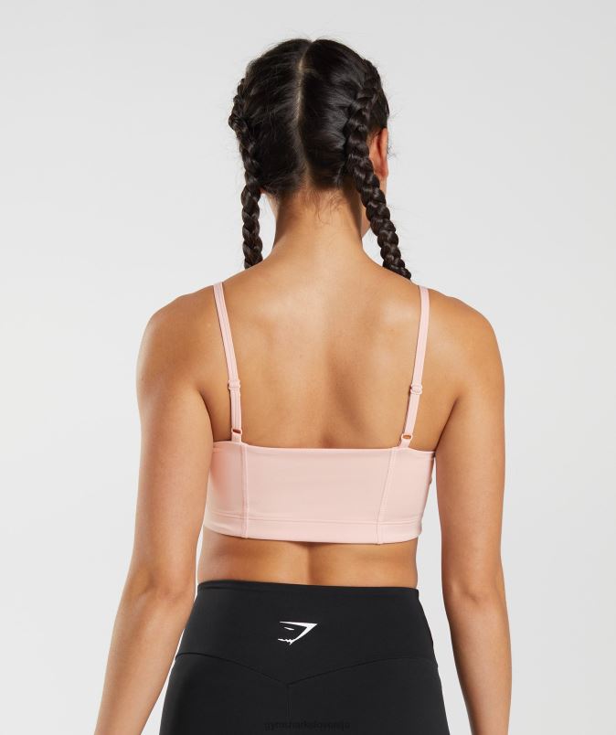 bandeau športni nedrček ženskeGymshark megleno roza J00L2215