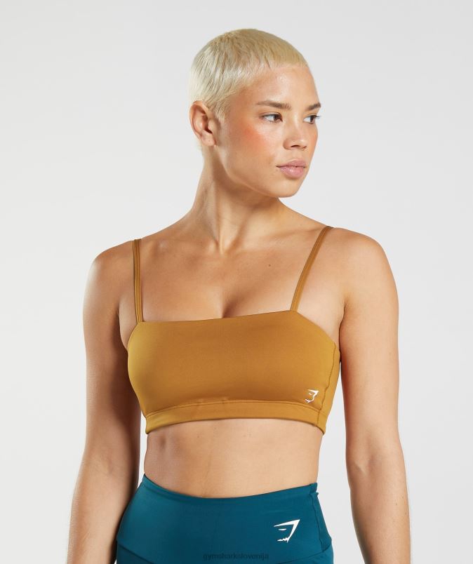 bandeau športni nedrček ženskeGymshark muškatno rjava J00L2180