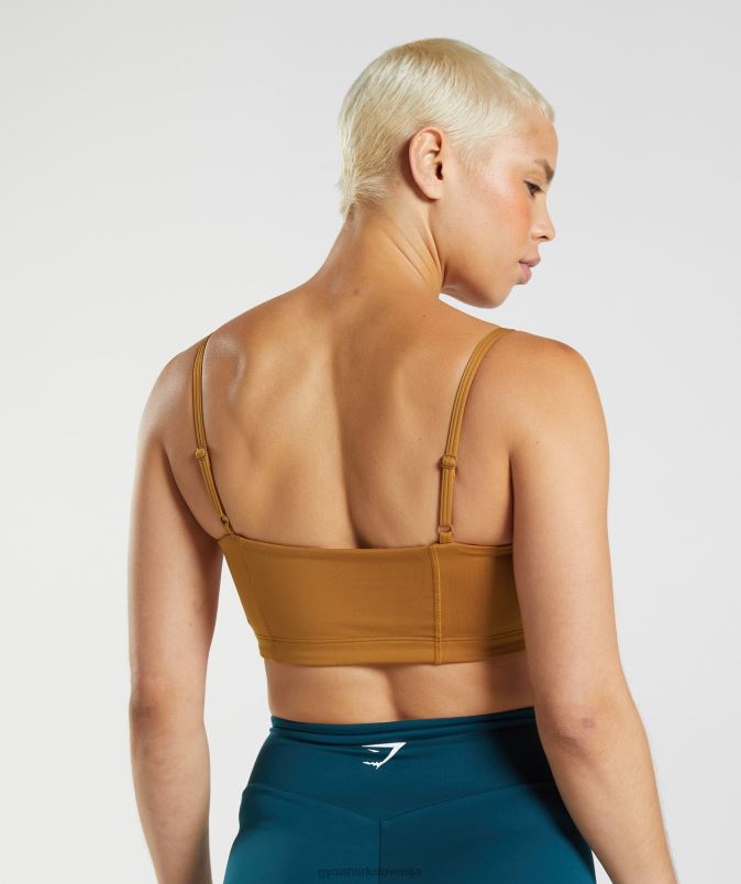 bandeau športni nedrček ženskeGymshark muškatno rjava J00L2180