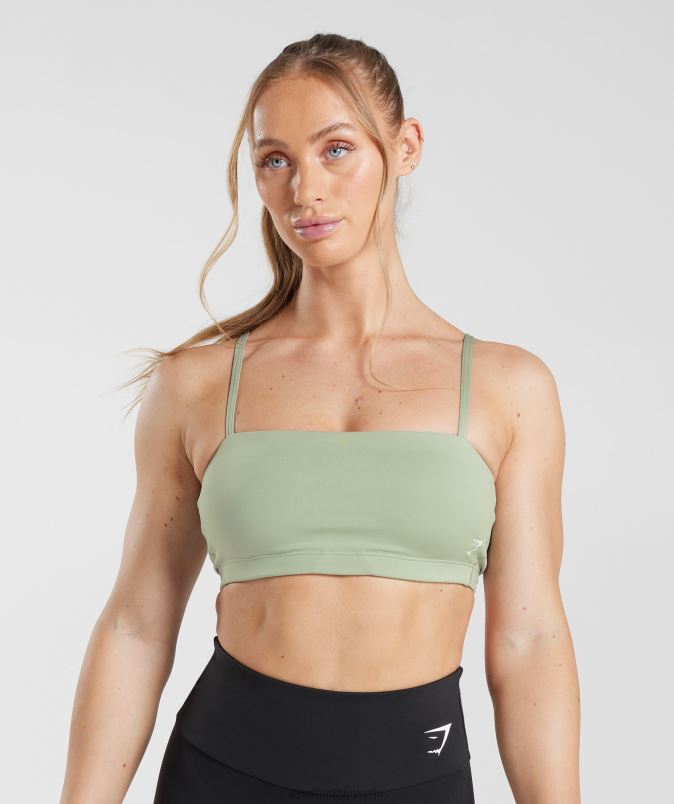 bandeau športni nedrček ženskeGymshark svetlo olivno zelena J00L2210