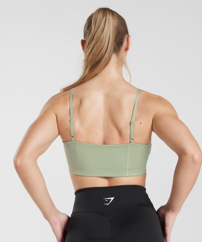 bandeau športni nedrček ženskeGymshark svetlo olivno zelena J00L2210