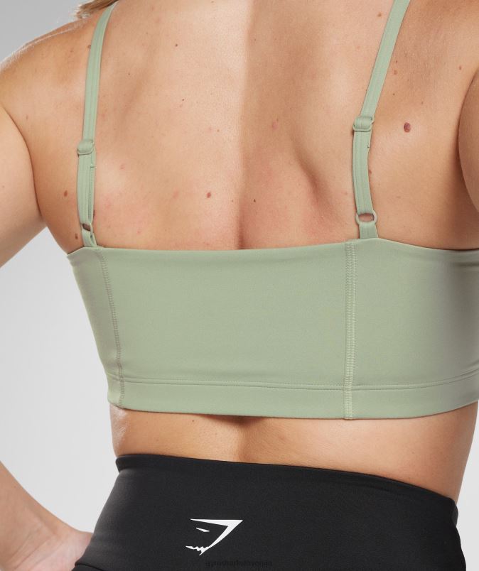 bandeau športni nedrček ženskeGymshark svetlo olivno zelena J00L2210