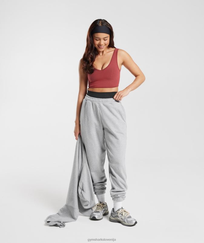 brezšivna majica za počitek ženskeGymshark granatno rdeče J00L2171