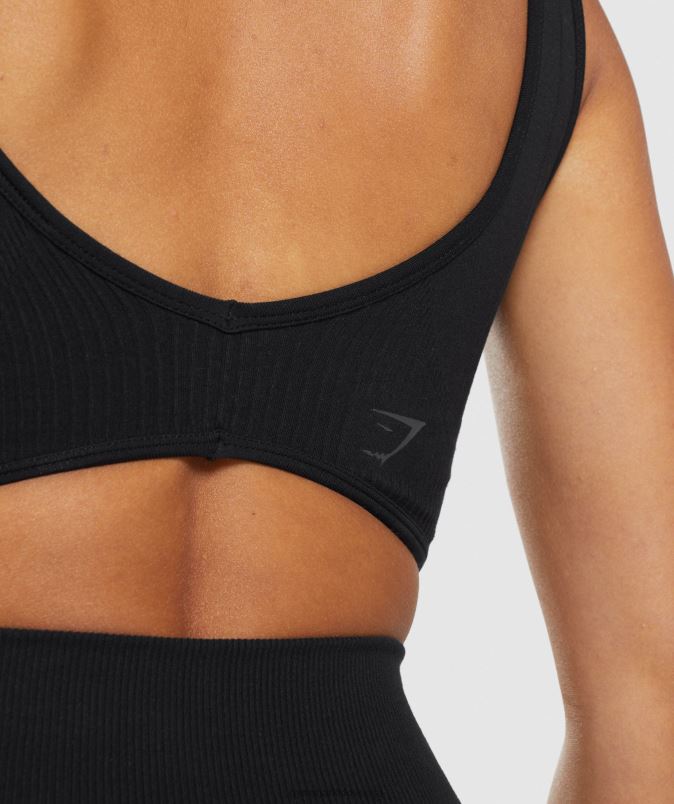 brezšivna majica za počitek ženskeGymshark Črna J00L2120