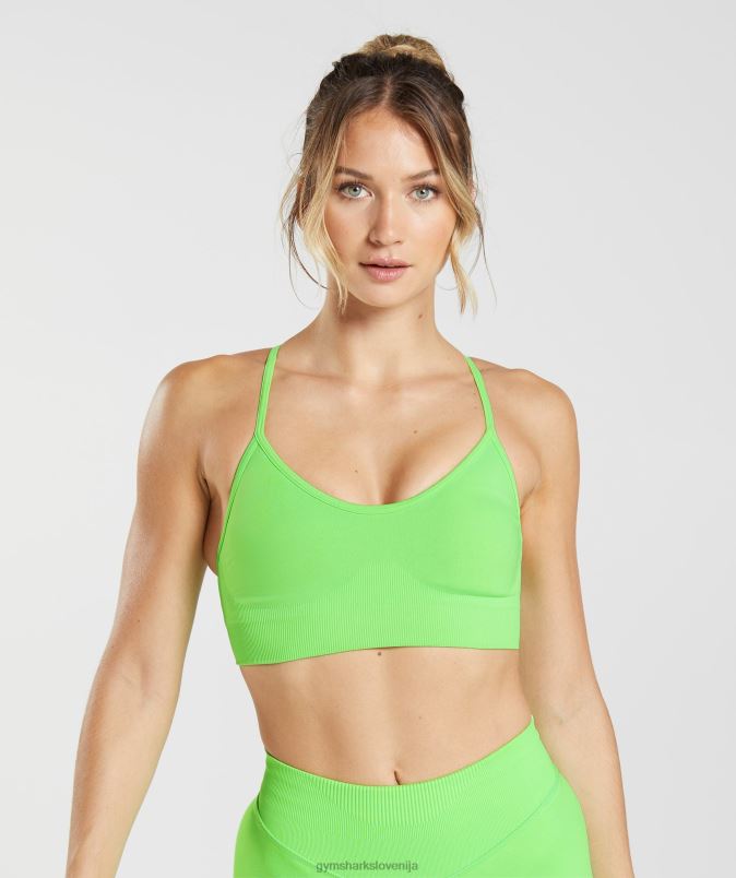 brezšivni športni nedrček ženskeGymshark fluo apno J00L2212