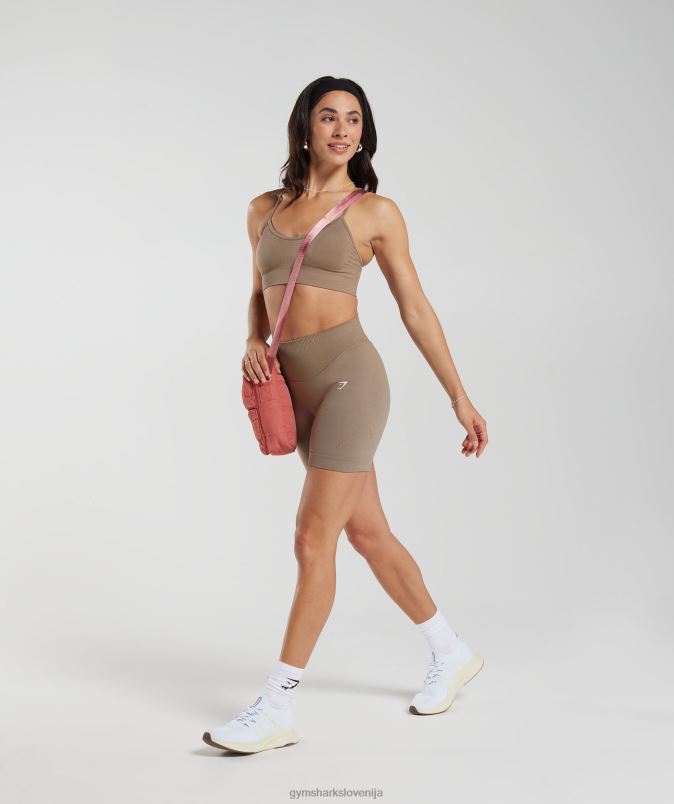 brezšivni športni nedrček ženskeGymshark fosilno rjava J00L2122