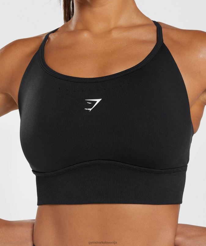 brezšivni športni nedrček s parangalom ženskeGymshark Črna J00L2113