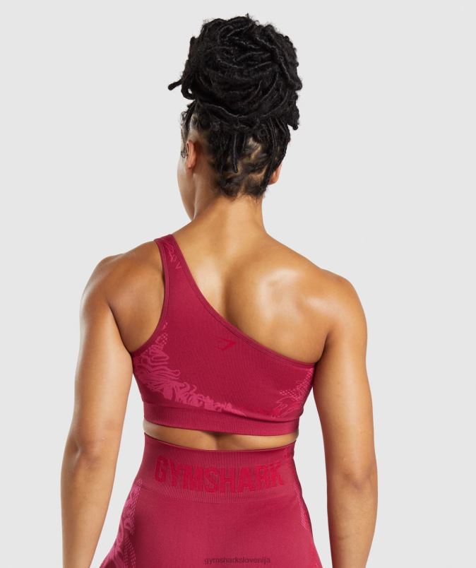 brezšivni športni nedrček wtflex na eno ramo ženskeGymshark ribez roza/fluo fuksija/magenta roza J00L2213