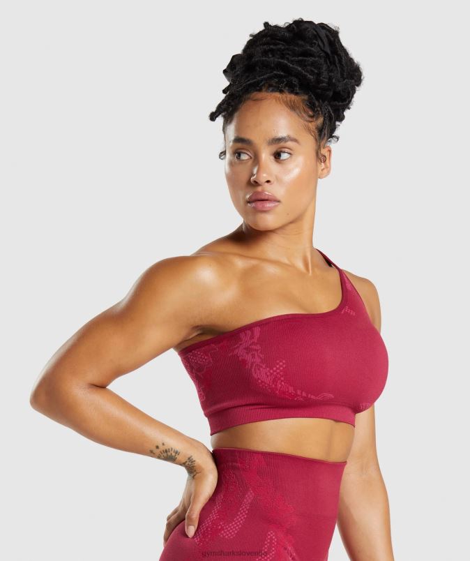 brezšivni športni nedrček wtflex na eno ramo ženskeGymshark ribez roza/fluo fuksija/magenta roza J00L2213