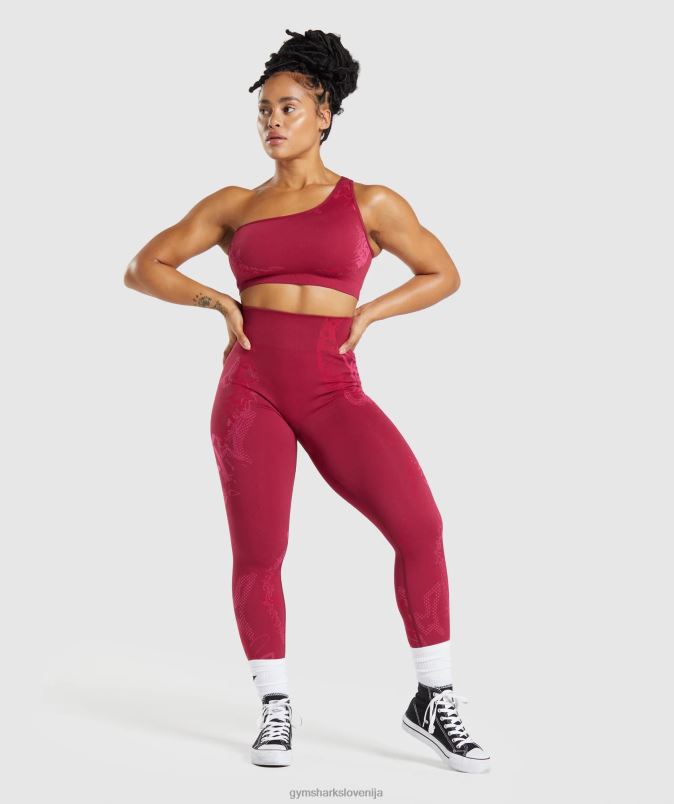 brezšivni športni nedrček wtflex na eno ramo ženskeGymshark ribez roza/fluo fuksija/magenta roza J00L2213