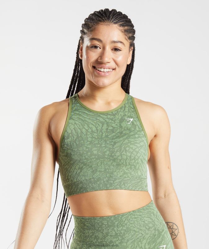 brezšivni športni nedrček za živali ženskeGymshark divji | iguana zelena J00L2203