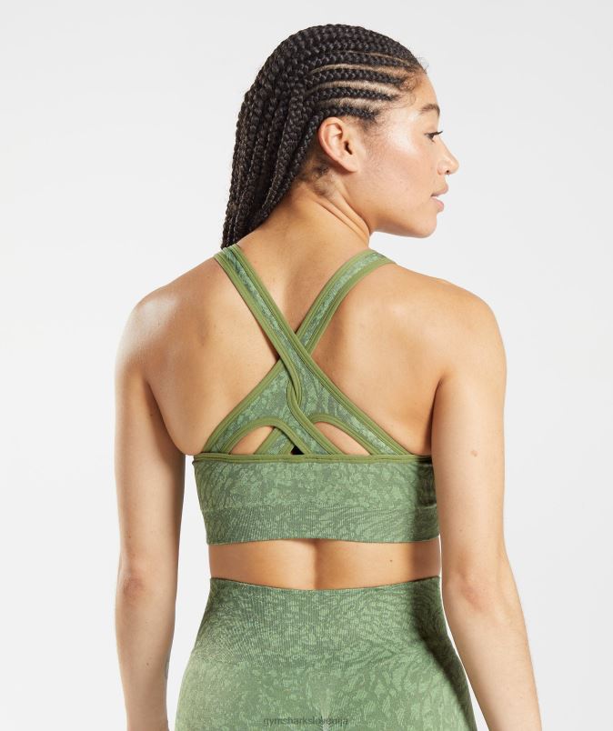 brezšivni športni nedrček za živali ženskeGymshark divji | iguana zelena J00L2203