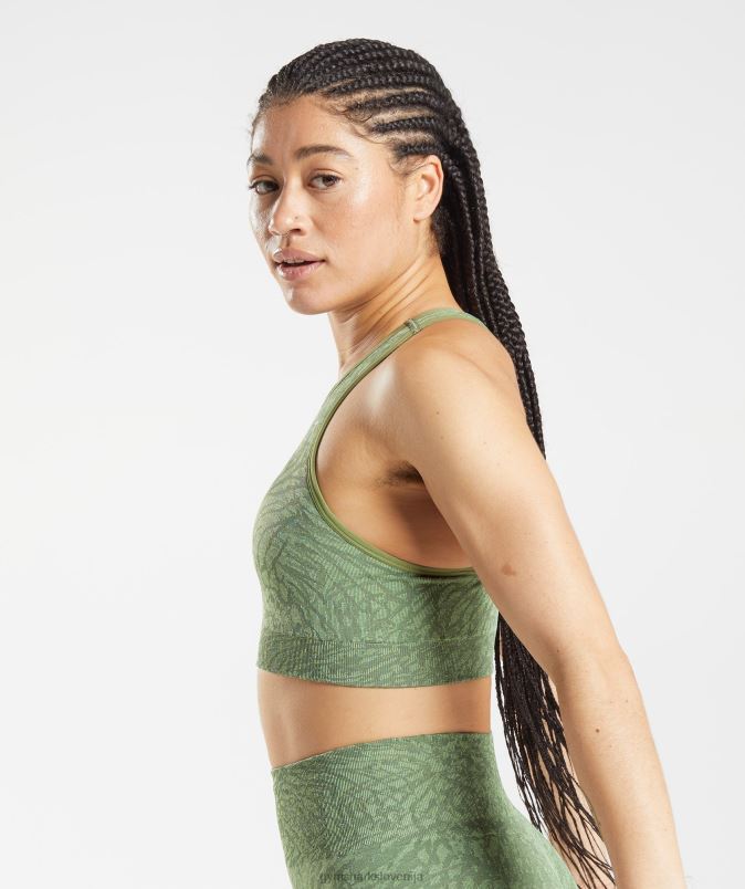 brezšivni športni nedrček za živali ženskeGymshark divji | iguana zelena J00L2203