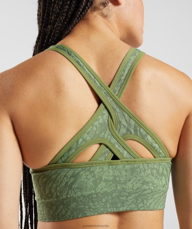 brezšivni športni nedrček za živali ženskeGymshark divji | iguana zelena J00L2203