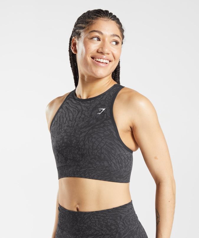 brezšivni športni nedrček za živali ženskeGymshark divji | Črna J00L2214