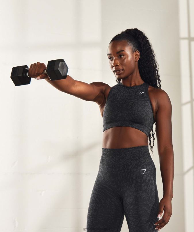 brezšivni športni nedrček za živali ženskeGymshark divji | Črna J00L2214