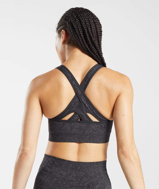 brezšivni športni nedrček za živali ženskeGymshark divji | Črna J00L2214